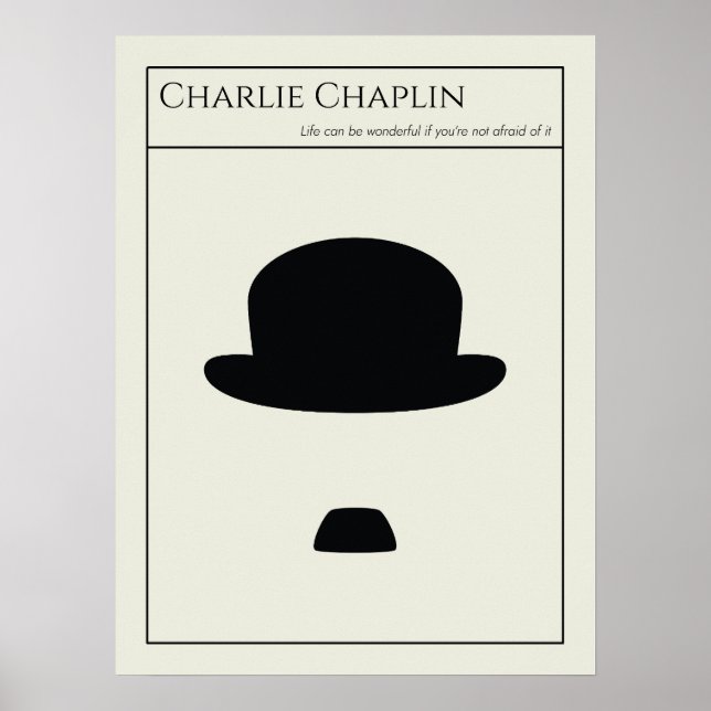 Charlie Chaplin Minimalistisches Abstraktes Kunstd Poster (Vorne)