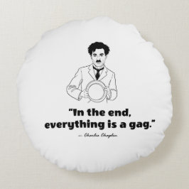 Charlie Chaplin Quote – Life Is a Tragedy  Rundes Kissen