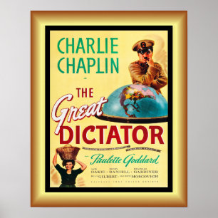 Charlie Chaplin's ~ The Great Dictator 1940 ~ Poster