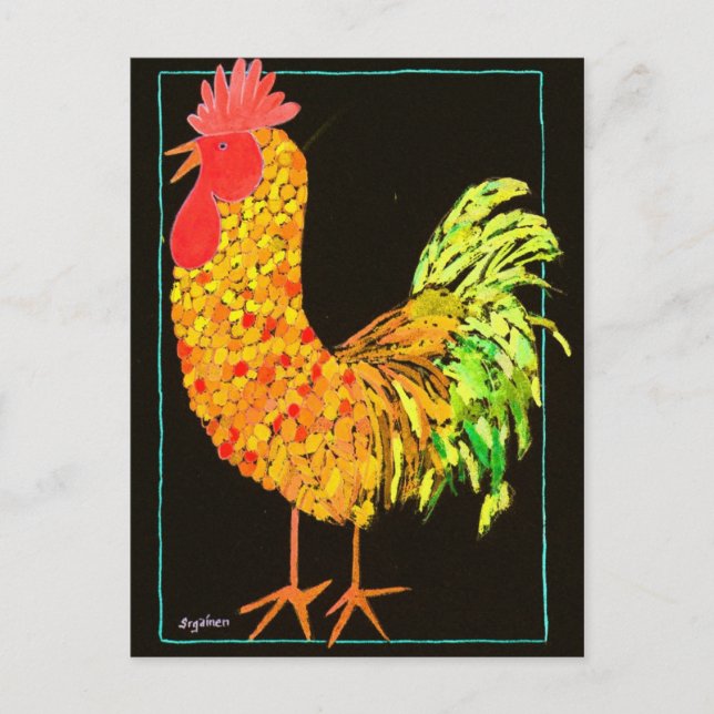 Charlie Cheery Rooster #1 Postkarte (Vorderseite)