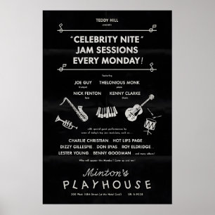 Charlie Christian - Kenny Clarke - Thelonious Monk Poster
