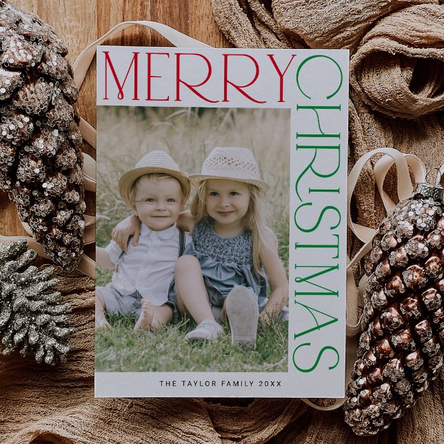 CHARLIE Colorful Fun Family Foto Frohe Weihnachten (CHARLIE Colorful Fun Family Photo Merry Christmas Holiday Card)