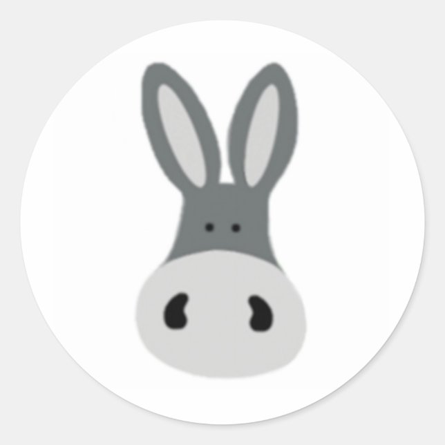 Charlie Donkey Runder Aufkleber (Vorderseite)