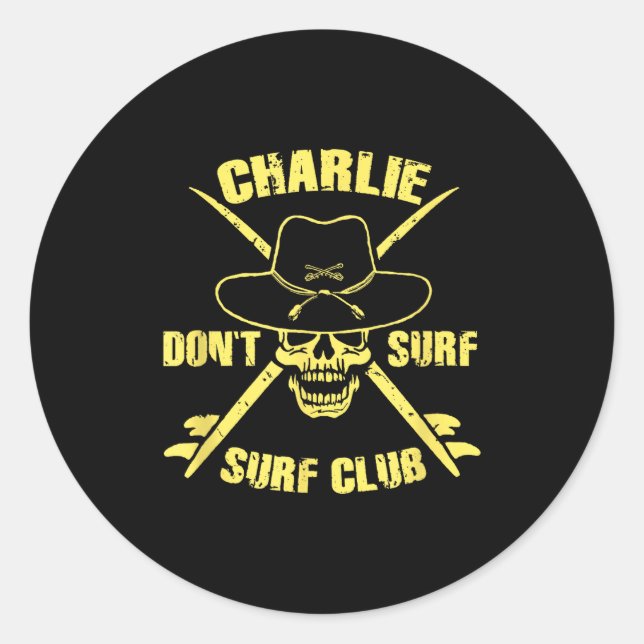 Charlie Don't Surf  Runder Aufkleber (Vorderseite)