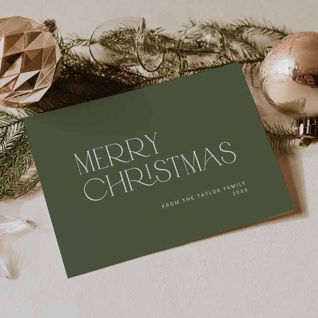 CHARLIE Green Easy Simple Family Frohe Weihnachten (CHARLIE Green Easy Simple Family Merry Christmas Holiday Card)