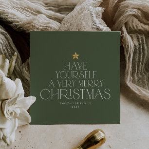 CHARLIE Green Star Familie Merry Little Christmas Feiertagskarte