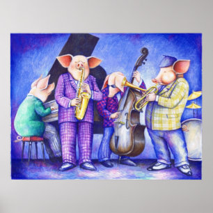 Charlie-Mastschwein und seine alle Schweineställe Poster