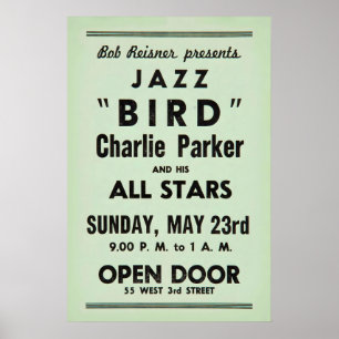 Charlie Parker Jazzplakat - Open Door - 1954 2 Poster