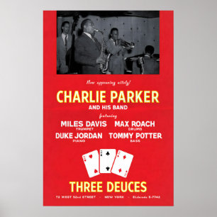 Charlie Parker - Miles Davis Jazzplakat - Three Poster
