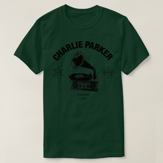 Charlie Parker Record-Player-Logo T-Shirt (Design vorne)