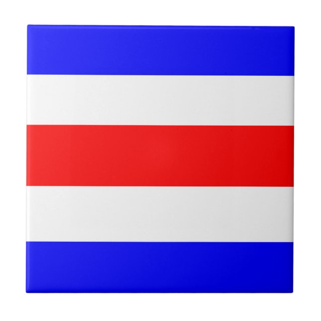 Charlie Red White Blue Fliese (Vorderseite)