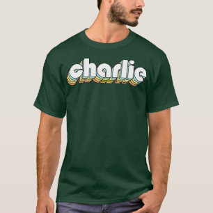 Charlie Retro Rainbow Typografie verblasster Stil T-Shirt