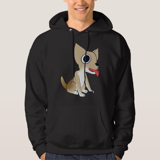 Charlie The Chihuahua Vollfarbe W Transparente BG Hoodie (Vorderseite)