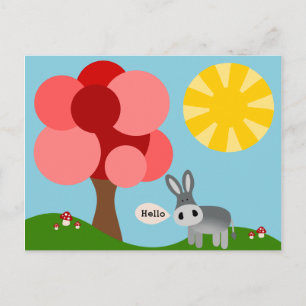 Charlie the Donkey Hello Card Postkarte