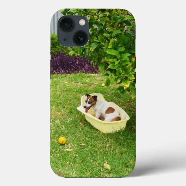 Charlie The Fox Terrier Bath Time, iPhone 13 Fall Case-Mate iPhone Hülle (Rückseite)