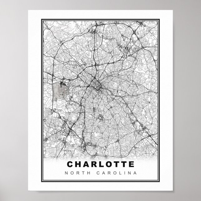 Charlotte Area Map Poster (Vorne)