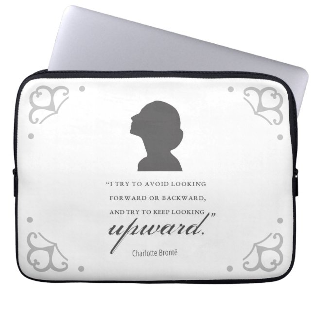Charlotte Bronte - Behaltend Blick nach oben - Wei Laptopschutzhülle (Vorderseite)
