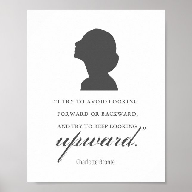 Charlotte Bronte - Behaltend Blick nach oben - Wei Poster (Vorne)