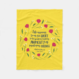 Charlotte Bronte Jane Eyre Blumenzitat Fleecedecke