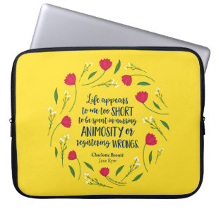 Charlotte Bronte Jane Eyre Blumenzitat Laptopschutzhülle