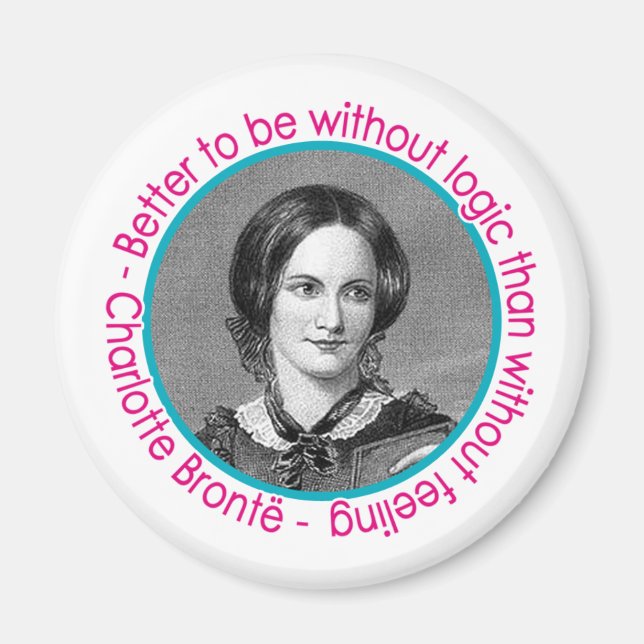 Charlotte Bronte Portrait mit Zitat Magnet (Vorne)