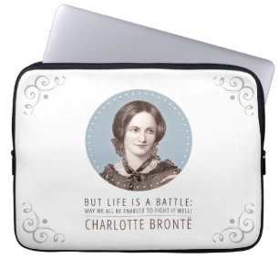 Charlotte Bronte Portrait und Zitat Laptopschutzhülle