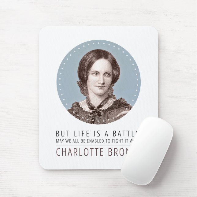 Charlotte Bronte Portrait und Zitat Mousepad (Mit Mouse)