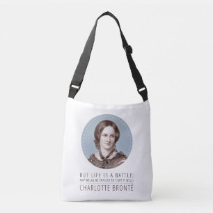 Charlotte Bronte Portrait und Zitat Tragetaschen Mit Langen Trägern