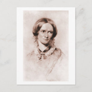 Charlotte Brontë sepia Portrait von George Richmon Postkarte