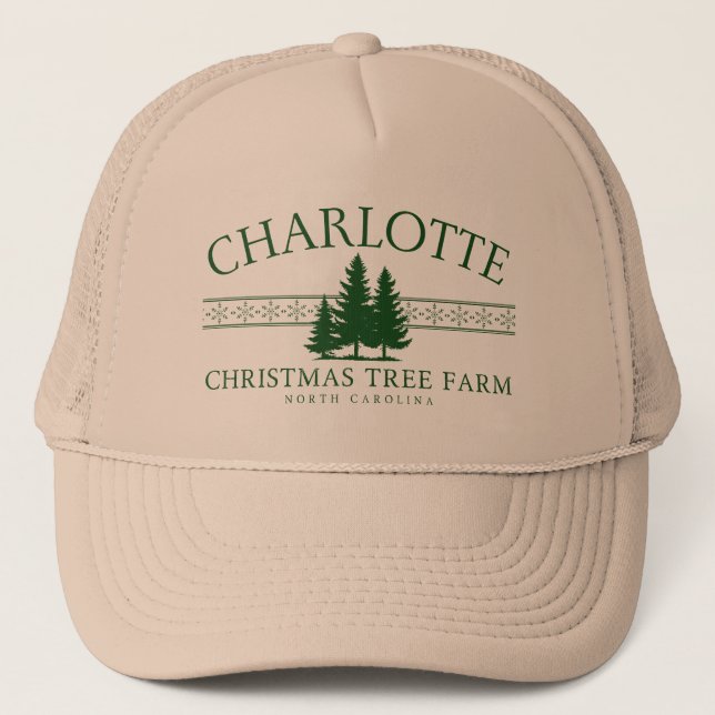 Charlotte Christmas Tree Farm, North Carolina Truckerkappe (Vorderseite)