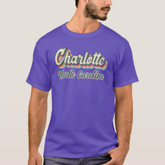 Charlotte City North Carolina Retro Vintage 70s ra T-Shirt