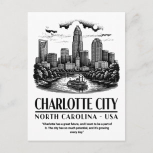 Charlotte City North Carolina USA Postkarte