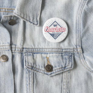 Charlotte City North Carolina Vereinigte Staaten Button