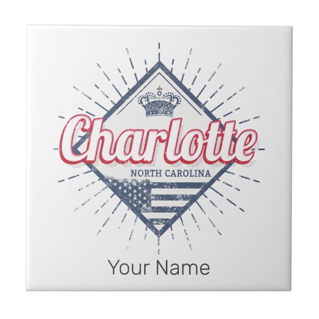 Charlotte City North Carolina Vereinigte Staaten Fliese (Vorderseite)