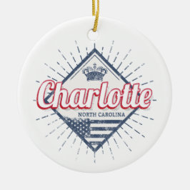 Charlotte City North Carolina Vereinigte Staaten Keramik Ornament