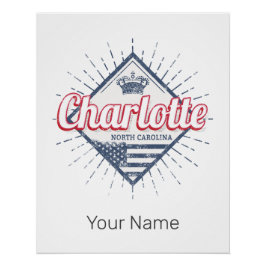 Charlotte City North Carolina Vereinigte Staaten Poster