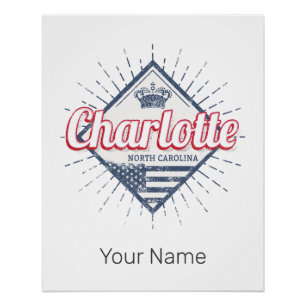 Charlotte City North Carolina Vereinigte Staaten Poster