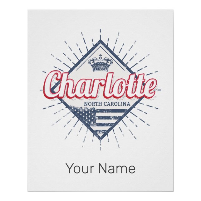 Charlotte City North Carolina Vereinigte Staaten Poster (Vorderseite)