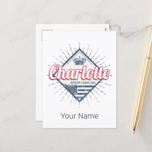 Charlotte City North Carolina Vereinigte Staaten U Feiertagspostkarte