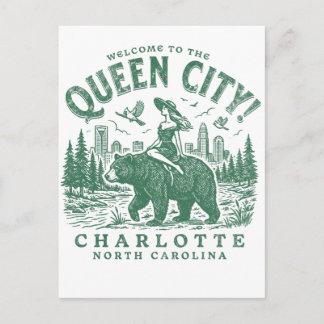 Charlotte City North Carolina Welcome to the Queen Postkarte