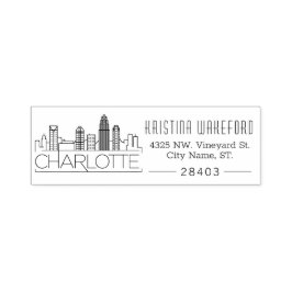 Charlotte City | Selbstfarbige Briefmarke der benu Permastempel