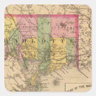 Charlotte Co., NB Quadratischer Aufkleber