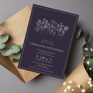 Charlotte Floral Kurierte Farben Brautparty Einladung