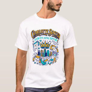Charlotte Fußball Königin Stadt Royal Support T-Shirt