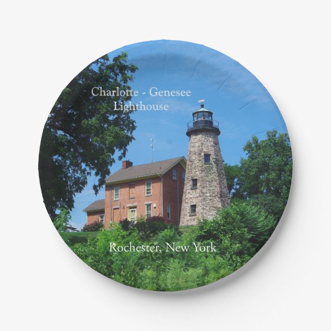 Charlotte Genesee Lighthouse Papierplatte Pappteller (Vorderseite)