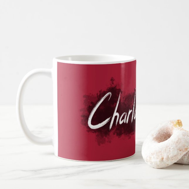 Charlotte-Geschenk Ihr Name auf Tasse, bestes Kaffeetasse (Mit Donut)