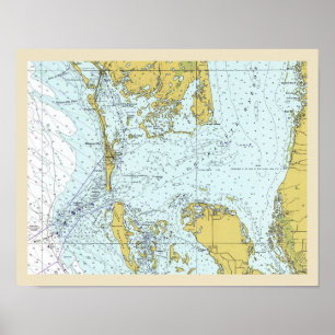 Charlotte Harbor Florida Nautical Map Poster