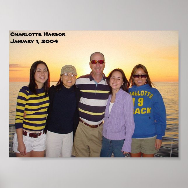 Charlotte Harbour Florida Sunset 1. Januar 2004 Poster (Vorne)