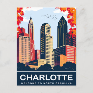 Charlotte, Herbststadt, North Carolina, Reisen Postkarte