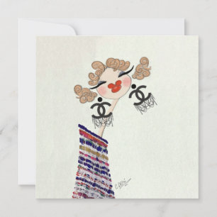 Charlotte ist eine glückliche Modeillustration Feiertagskarte
